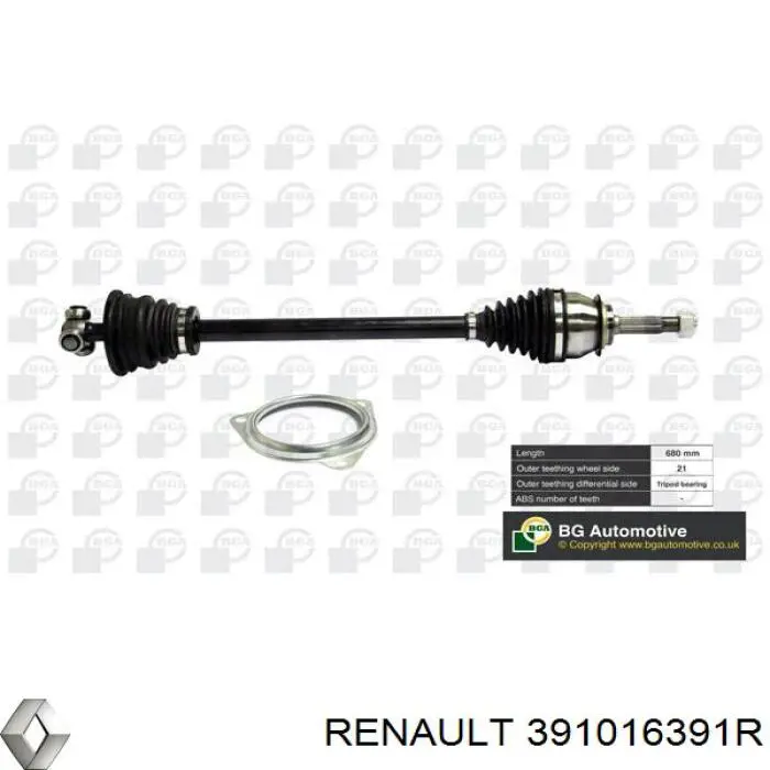 391016391R Renault (RVI) árbol de transmisión delantero izquierdo