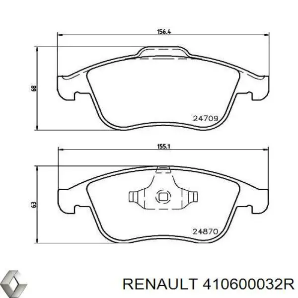 410600032R Renault (RVI) pastillas de freno delanteras