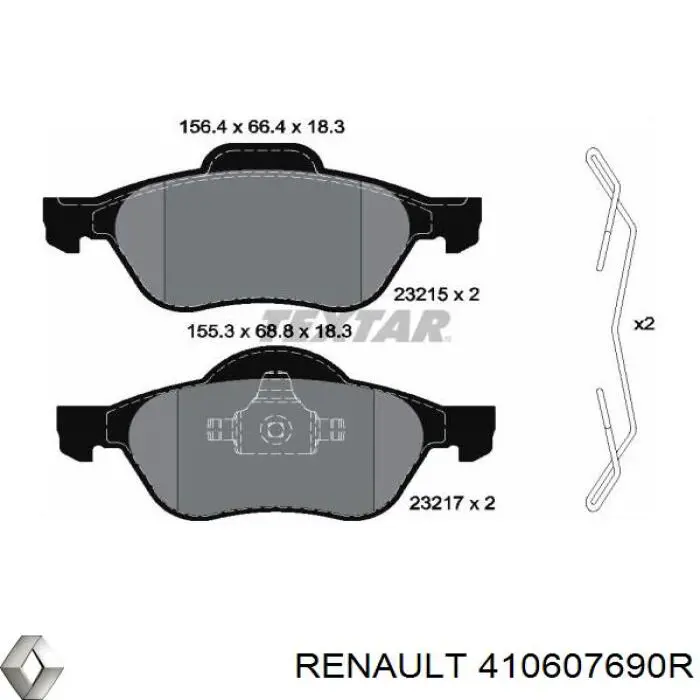 410607690R Renault (RVI) pastillas de freno delanteras