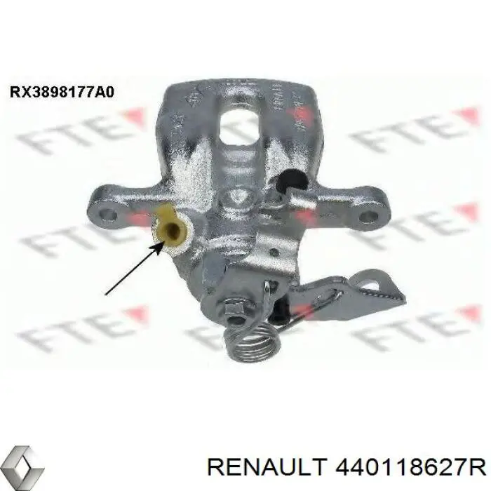 440118627R Renault (RVI) pinza de freno trasera izquierda