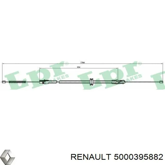 5000395882 Renault (RVI) cable de freno de mano trasero derecho/izquierdo