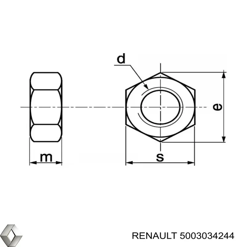 5003034244 Renault (RVI) tuerca, colector de escape