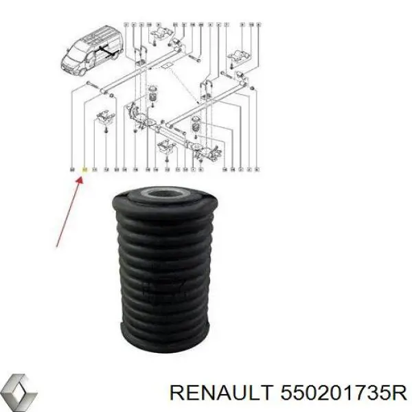 550201735R Renault (RVI) ballesta trasera