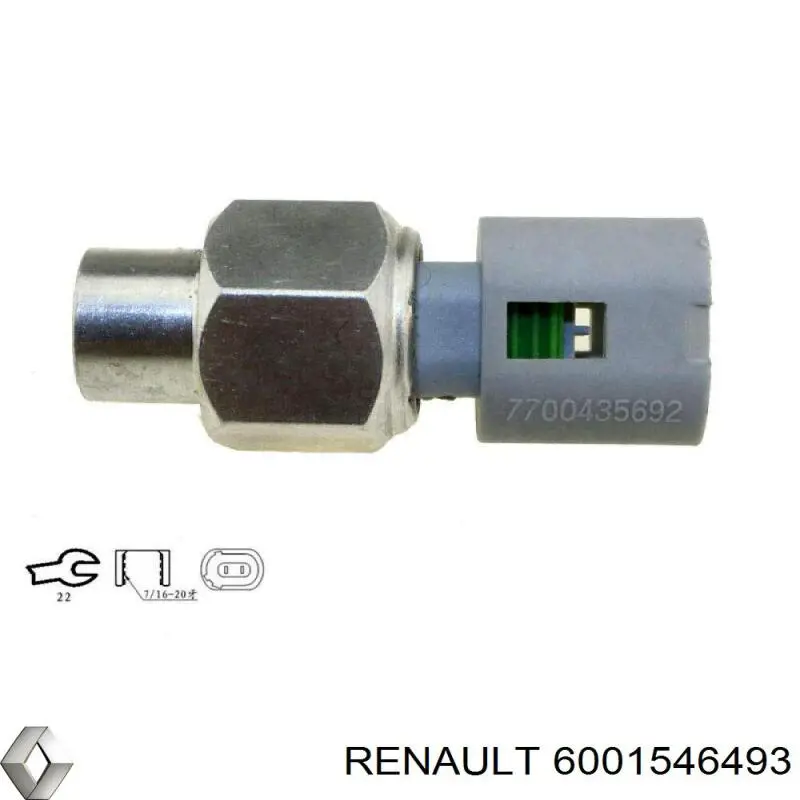 6001546493 Renault (RVI) sensor para bomba de dirección hidráulica