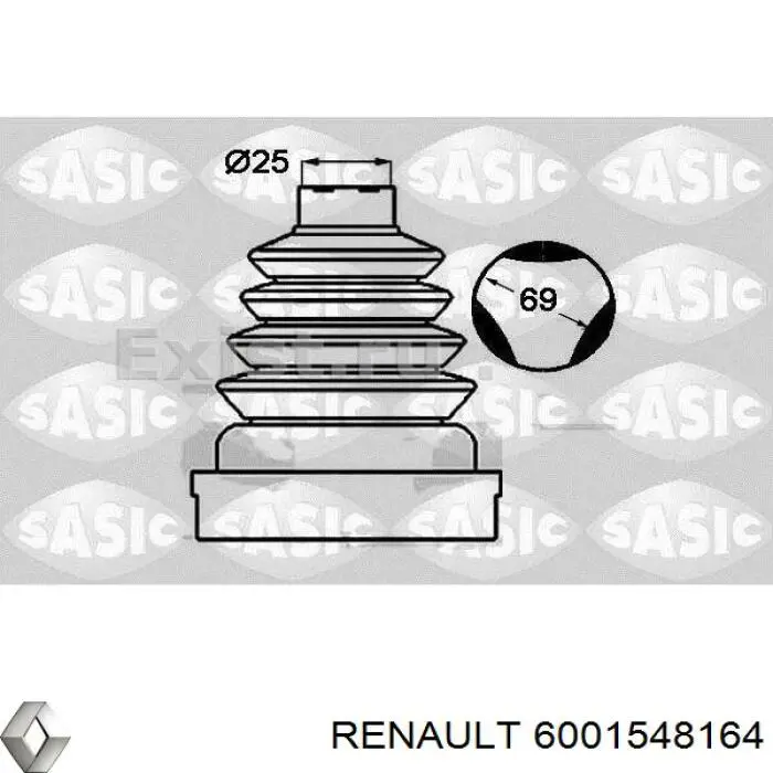 6001548164 Renault (RVI) fuelle, árbol de transmisión delantero interior izquierdo