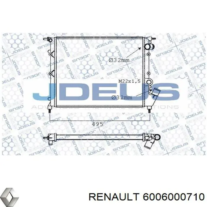 6006000710 Renault (RVI) radiador refrigeración del motor