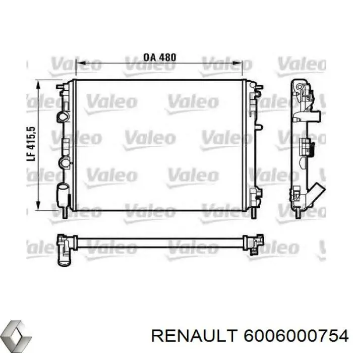 6006000754 Renault (RVI) radiador refrigeración del motor