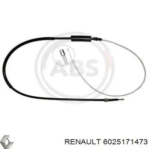 6025171473 Renault (RVI) cable de freno de mano trasero izquierdo