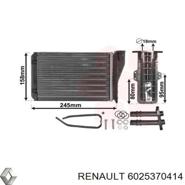 6025370414 Renault (RVI) radiador de calefacción