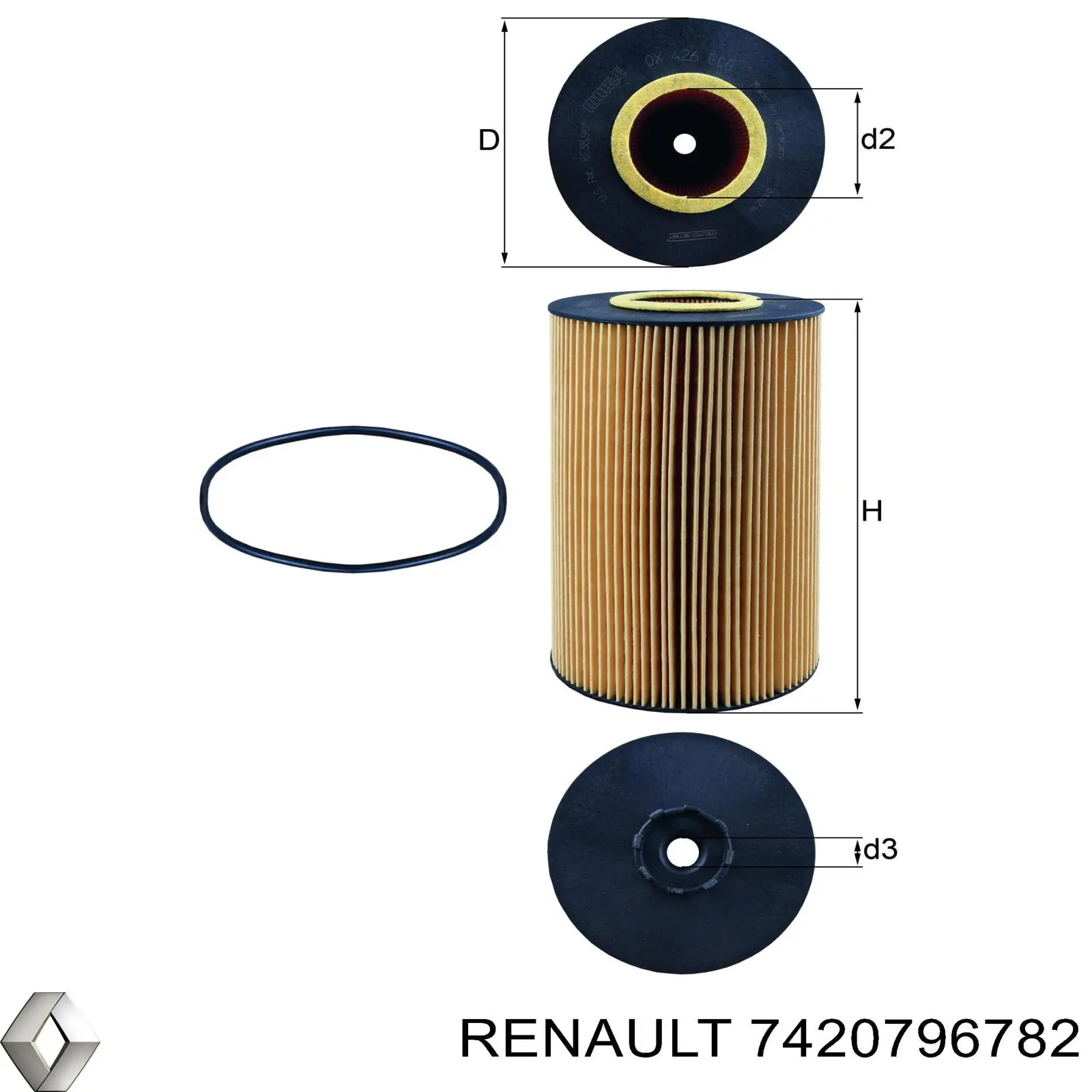 7420796782 Renault (RVI) filtro de aceite