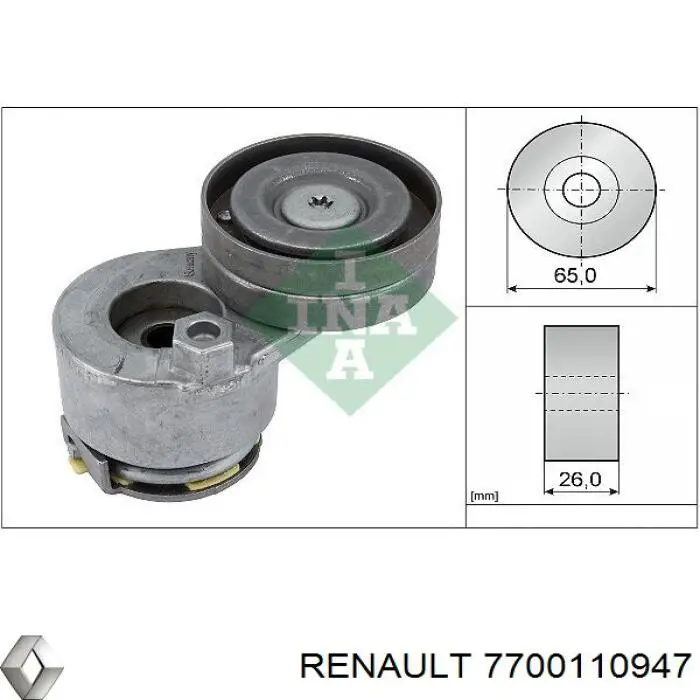 7700110947 Renault (RVI) tensor de correa, correa poli v