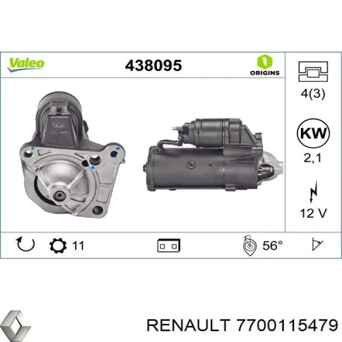 7700115479 Renault (RVI) motor de arranque