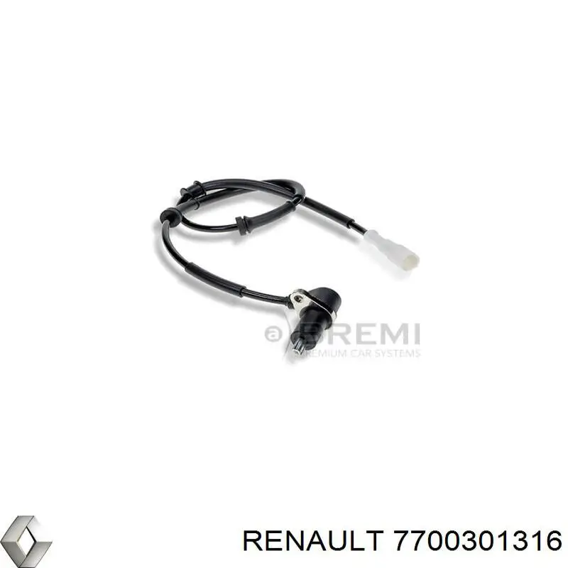 7700301316 Renault (RVI) sensor abs trasero derecho