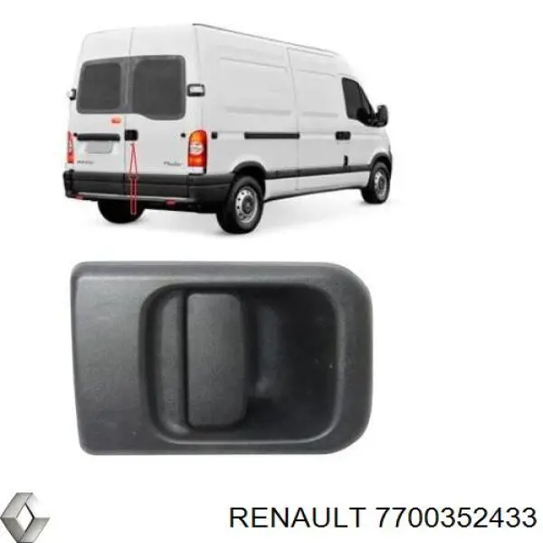 7700352433 Renault (RVI) manecilla de puerta de batientes, derecha exterior