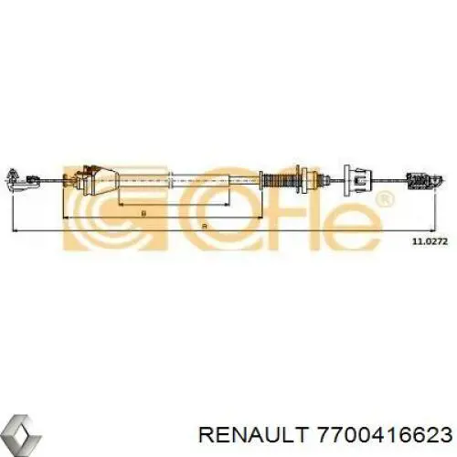 7700416623 Renault (RVI) silga de acelerador