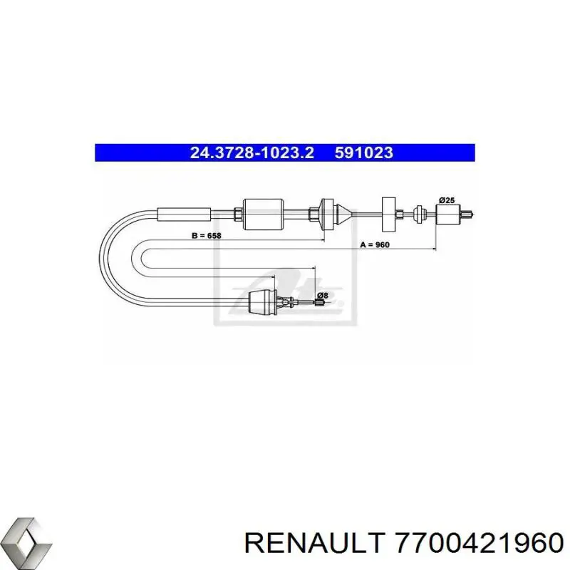 7700421960 Renault (RVI) cable de embrague