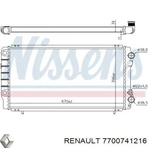 7700741216 Renault (RVI) radiador refrigeración del motor