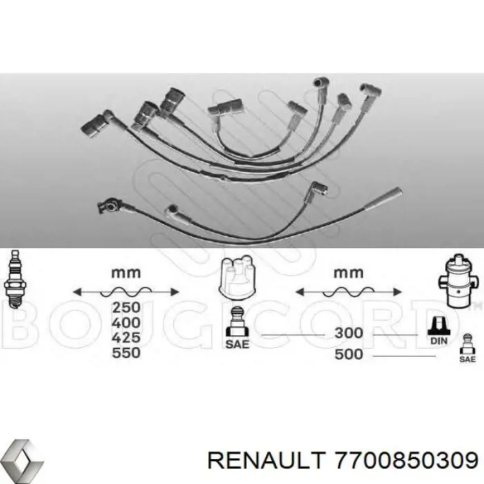 7700850309 Renault (RVI) juego de cables de encendido