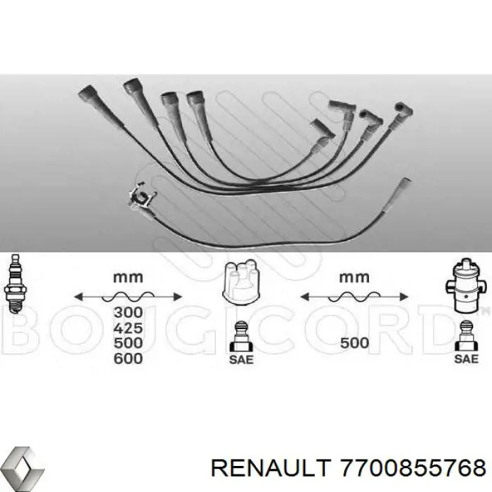 7700855768 Renault (RVI) juego de cables de encendido