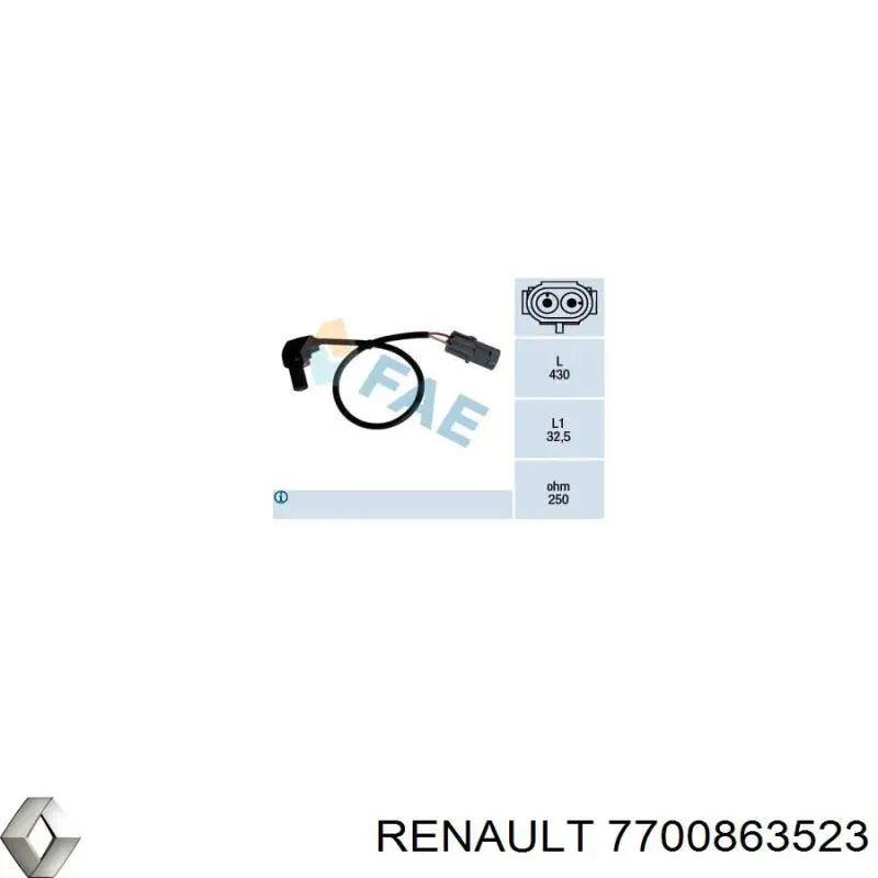 7700863523 Renault (RVI) sensor de posición del cigüeñal