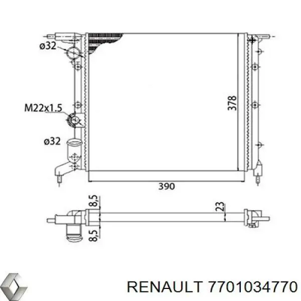 7701034770 Renault (RVI) radiador refrigeración del motor