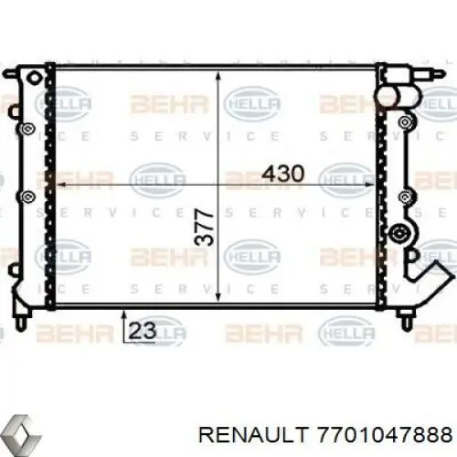 7701047888 Renault (RVI) radiador refrigeración del motor