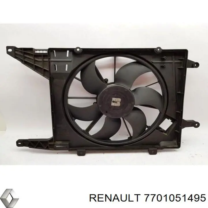 7701051495 Renault (RVI) difusor de radiador, ventilador de refrigeración, condensador del aire acondicionado, completo con motor y rodete