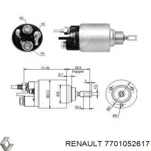 7701052617 Renault (RVI) interruptor magnético, estárter