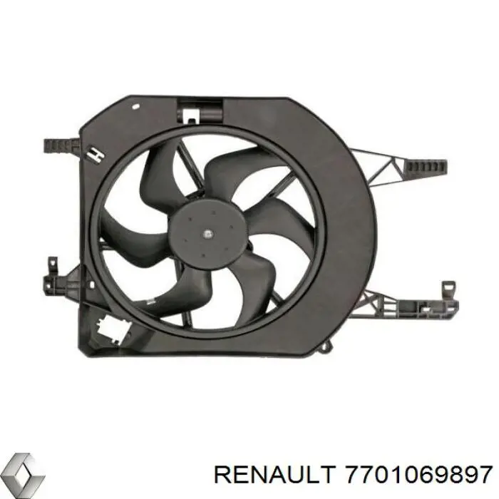 7701069897 Renault (RVI) ventilador (rodete +motor refrigeración del motor con electromotor completo)