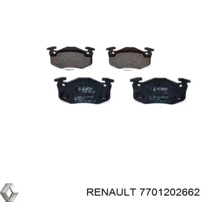 7701202662 Renault (RVI) pastillas de freno traseras