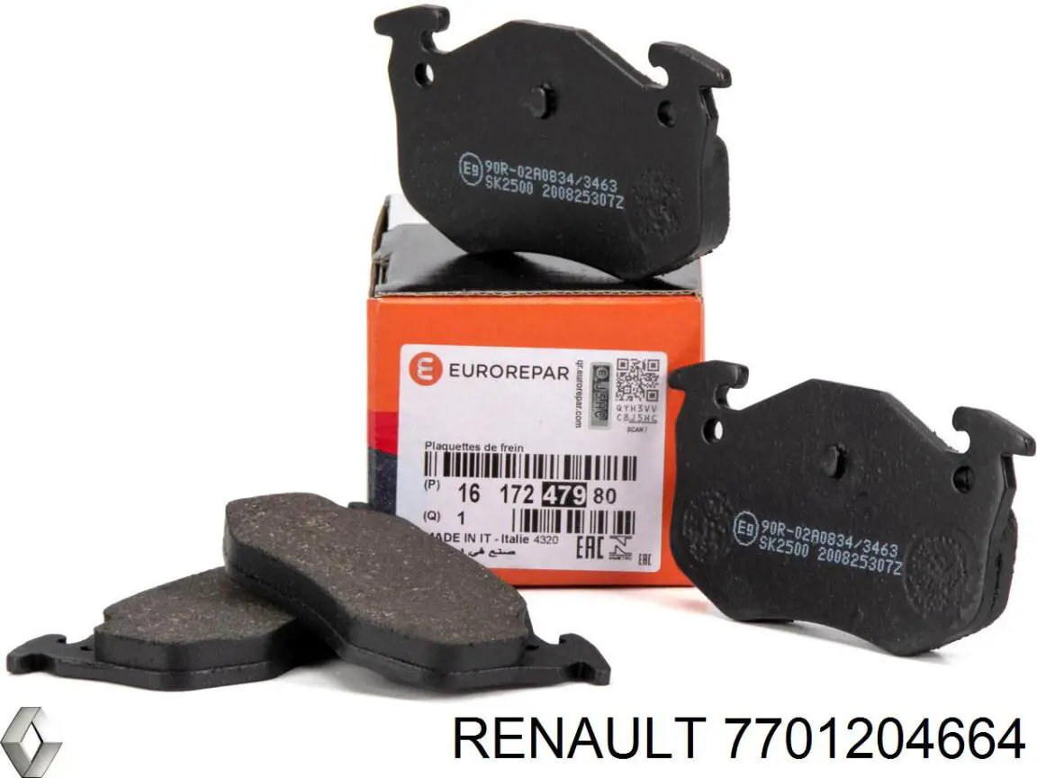 7701204664 Renault (RVI) pastillas de freno traseras