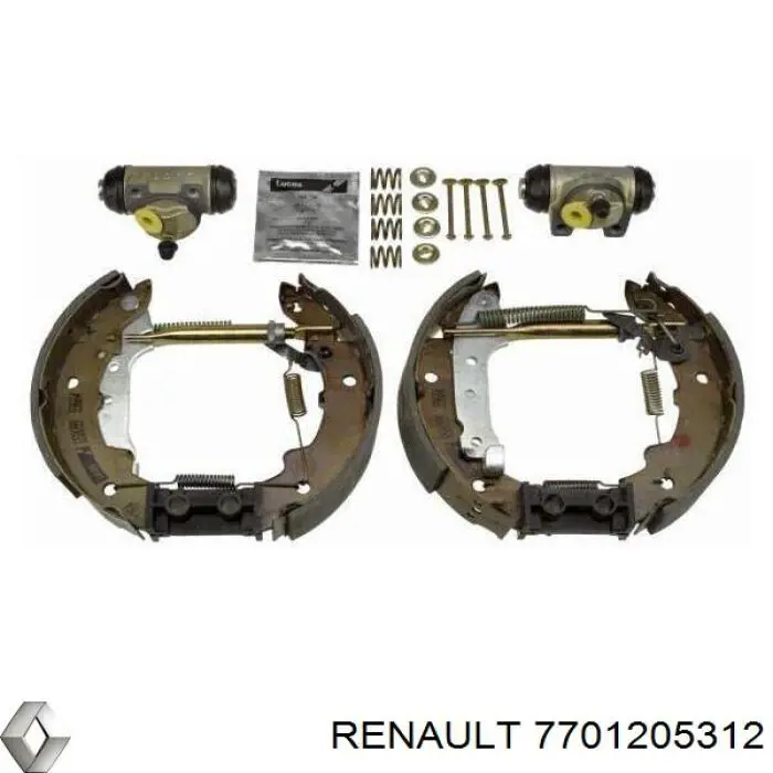 7701205312 Renault (RVI) zapatas de frenos de tambor traseras