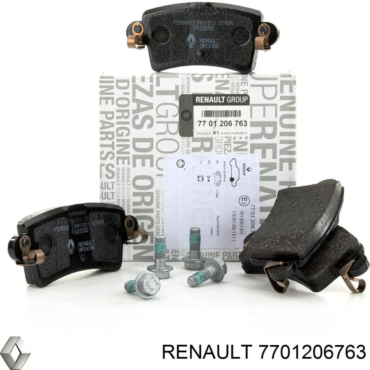 7701206763 Renault (RVI) pastillas de freno traseras