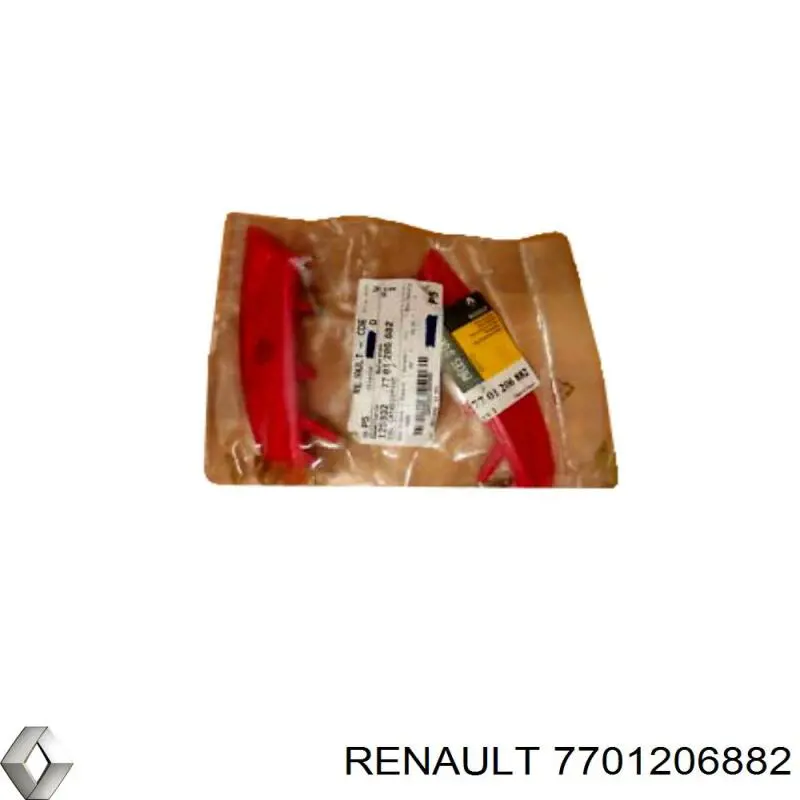 7701206882 Renault (RVI) reflector, parachoques trasero