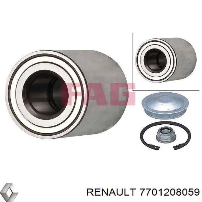 7701208059 Renault (RVI) cojinete de rueda trasero