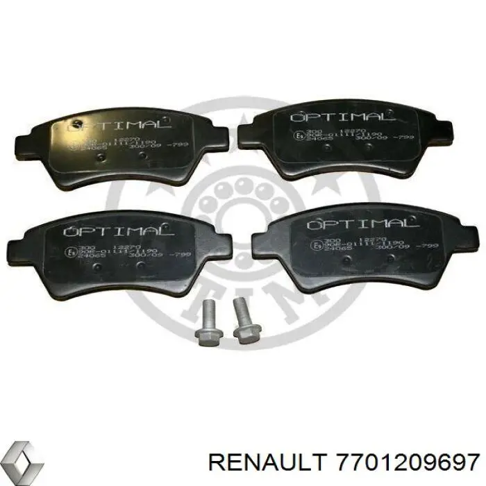 7701209697 Renault (RVI) pastillas de freno delanteras