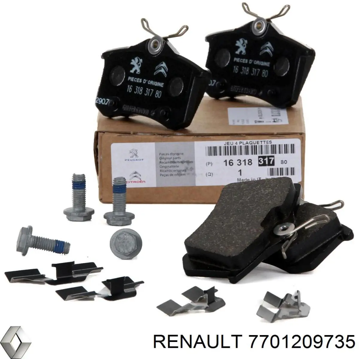 7701209735 Renault (RVI) pastillas de freno traseras