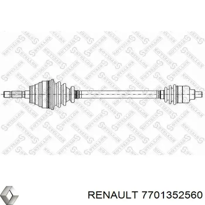 7701352561 Renault (RVI) árbol de transmisión delantero derecho