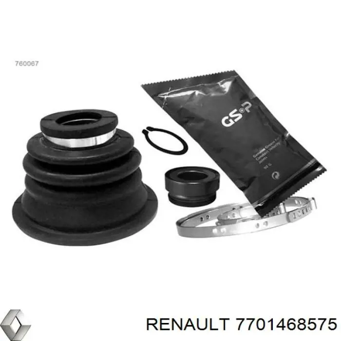 7701468575 Renault (RVI) fuelle, árbol de transmisión delantero interior izquierdo