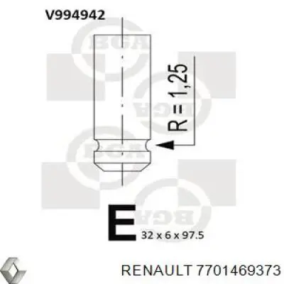 7701469373 Renault (RVI) válvula de escape