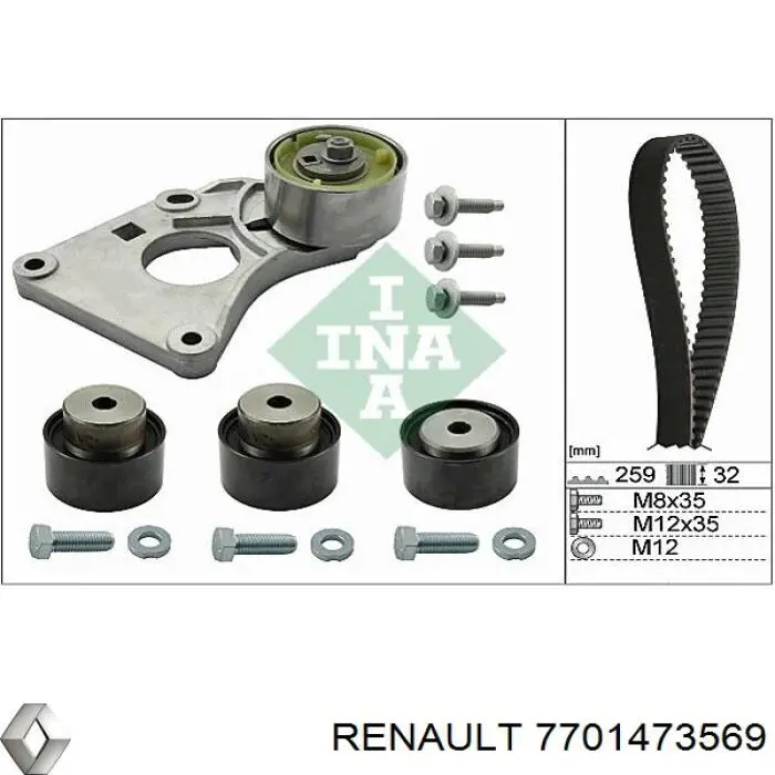 7701473569 Renault (RVI) kit correa de distribución