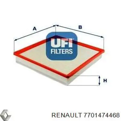 7701474468 Renault (RVI) filtro de aire