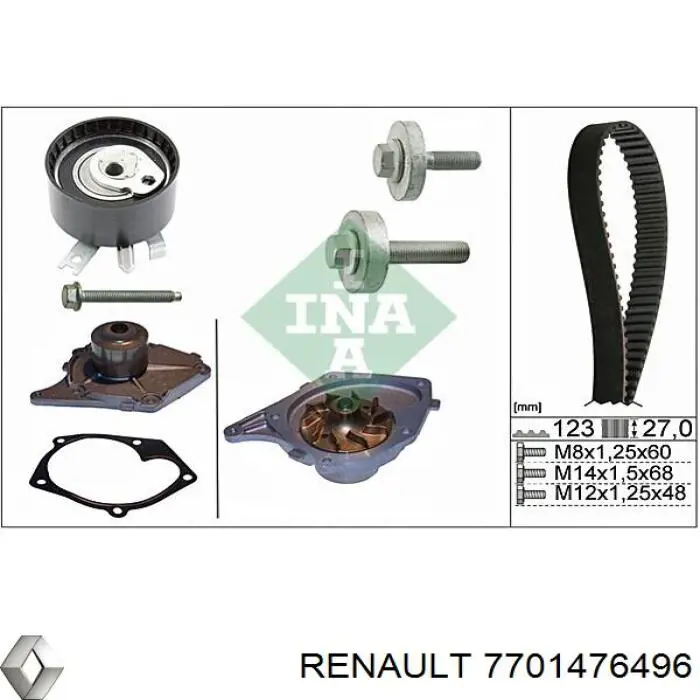 7701476496 Renault (RVI) bomba de agua