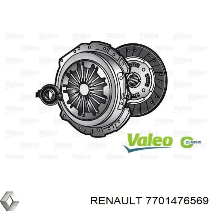 7701476569 Renault (RVI) kit de embrague (3 partes)