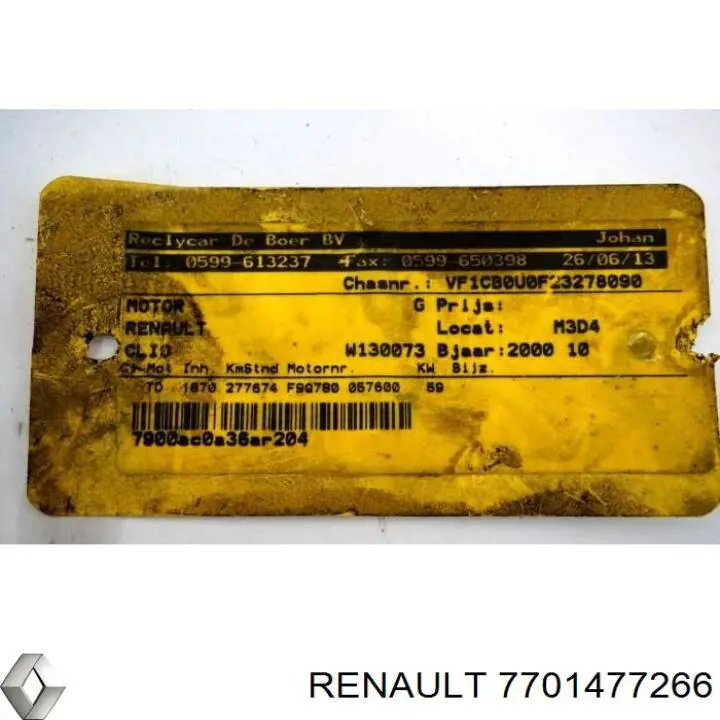 7701477266 Renault (RVI) culata