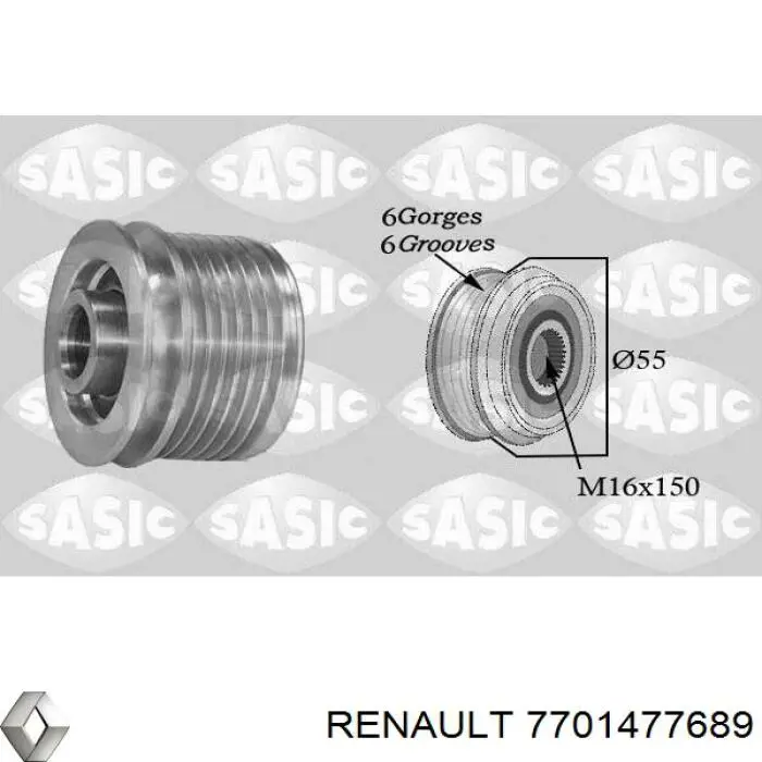 7701477689 Renault (RVI) poleas juego de piezas