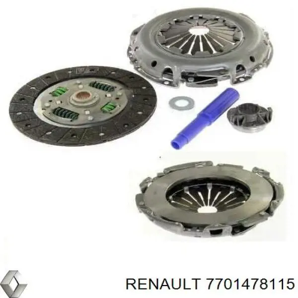 7701478115 Renault (RVI) kit de embrague (3 partes)