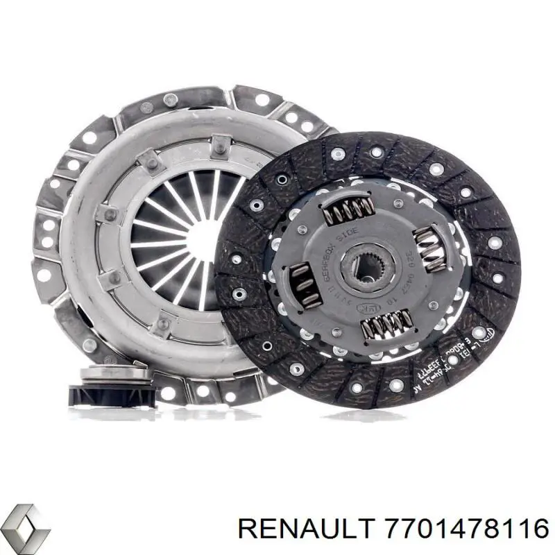 7701478116 Renault (RVI) kit de embrague (3 partes)