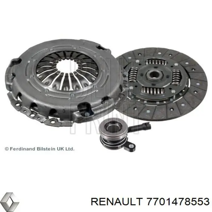 7701478553 Renault (RVI) kit de embrague (3 partes)