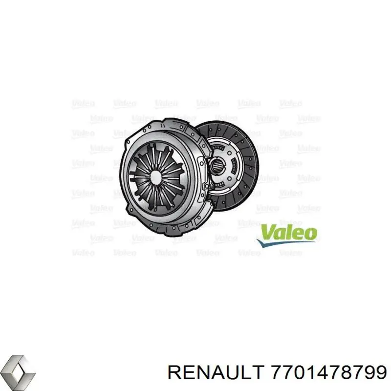 7701478799 Renault (RVI) kit de embrague (3 partes)